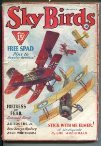 Sky Birds 11/1932-WWI Air Pulp-Buzz Benson story-Arch Whitehouse VG-