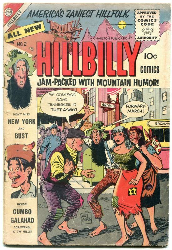 Hillbilly Comics #2 1955- Rare Charlton series- Mountain Humor G/VG