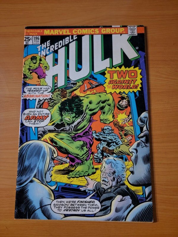 Incredible Hulk #196 ~ FINE FN ~ 1976 Marvel Comics