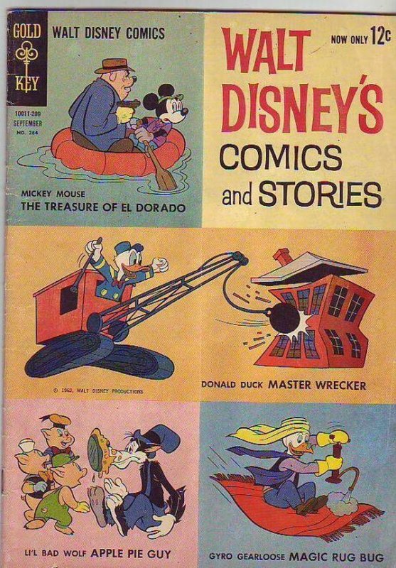 Comics and Stories, Walt Disney's #264 (Sep-62) VG Affordable-Grade Donald Du...