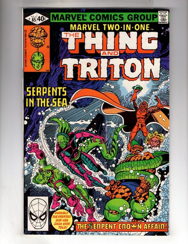 Marvel Two-in-One #65 (1980) THING & TRITON!   [•ID#131]