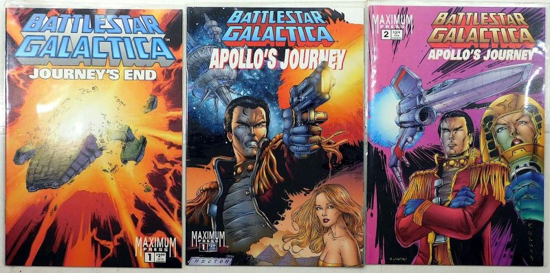 Battlestar Galactica Lot 3 #End 1, Apollo's Journey 1, 2 1996 Maximum Comics