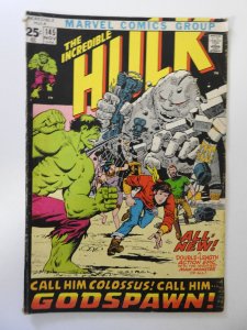 The Incredible Hulk #145 (1971) VG+ Condition stamp bc, 1/2 in spine split