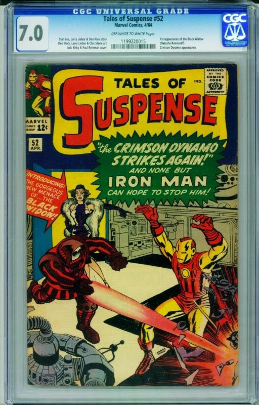 Tales Of Suspense #52 CGC 7.0-marvel-Iron Man-1st  Black Widow 1199220015