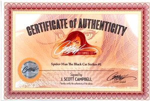 Marvel’s Spider-Man: The Black Cat Strikes #1 Scott Campbell Variant SIGNED COA.