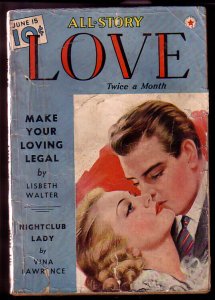 ALL-STORY LOVE 1940 JUN 15 NIGHTCLUB LADY PULP G/VG