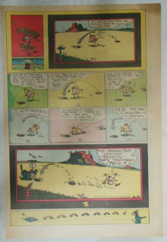 Krazy Kat Sunday by George Herriman from 10/18/1942 Tabloid Size Page 