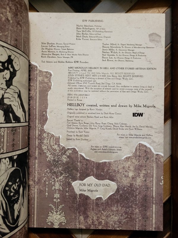 Mike Mignola's HELLBOY Artisan Edition (IDW 2022) In Hell & Other Stories SC