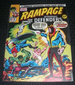 1977 RAMPAGE Starring DEFENDERS UK Weekly #3 FN+ 6.5 Hulk Silver Surfer Namor