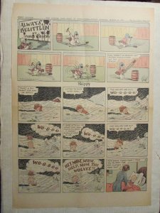 1941 March 23 SUNDAY COMIC PAGE 15x21 FN 6.0 Popeye / Skippy / Always Belittlin
