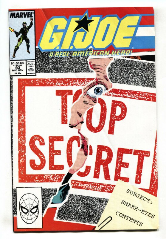 G.I. JOE #93 Snake Eyes issue Marvel comic book