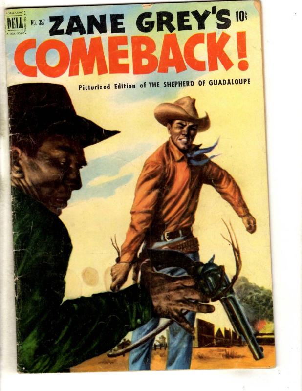 Four Color # 357 FN- Dell Golden Age Comic Book Zane Grey Comeback JL18