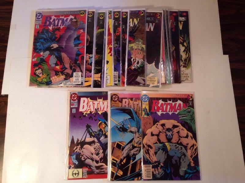 Batman Knightfall 1-19 Near Mint Lot Set Run 492 2nd Print 500 497 Is missing