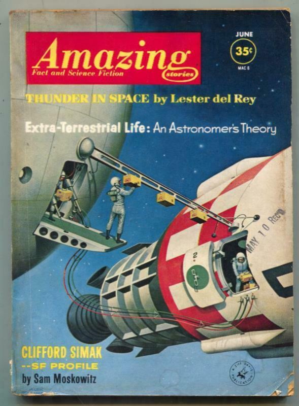 Amazing Stories June 1962- Schomburg cover- Thunder in Space