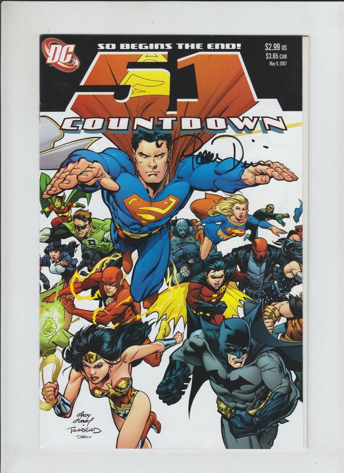 Countdown To Final Crisis Vf Signed By Paul Dini Dc Superman Batman Comic Books