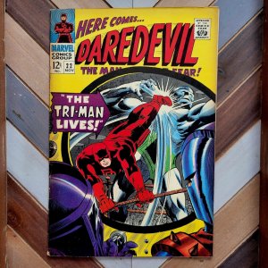 DAREDEVIL #22 FN- (Marvel 1966) Ft. THE OWL / 1st App TRI-MAN by STAN LEE