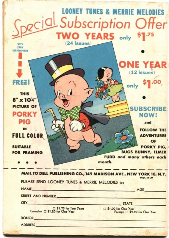 LOONEY TUNES AND MERRIE MELODIES #48-1945-BUGS BUNNY--PORKY PIG--DELL