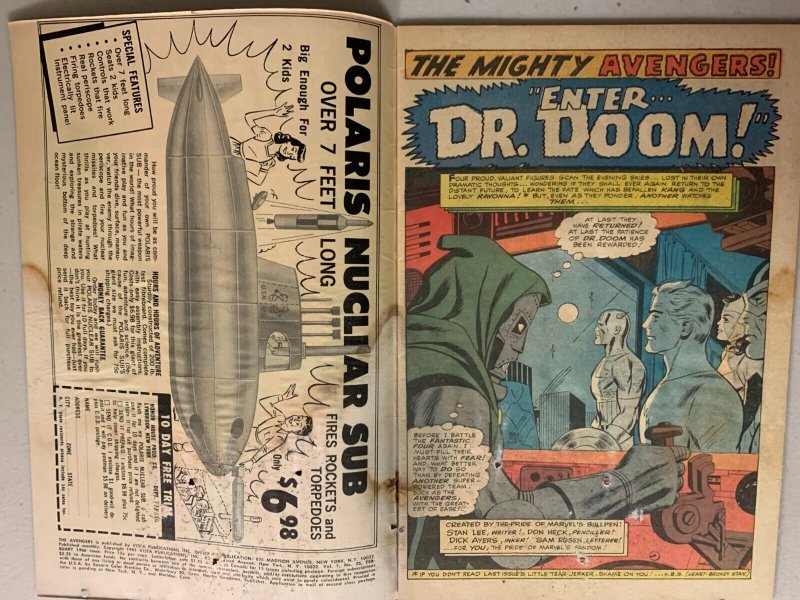 Avengers #25 Marvel 1st Series (2.0 GD) Dr. Doom water damage (1966)