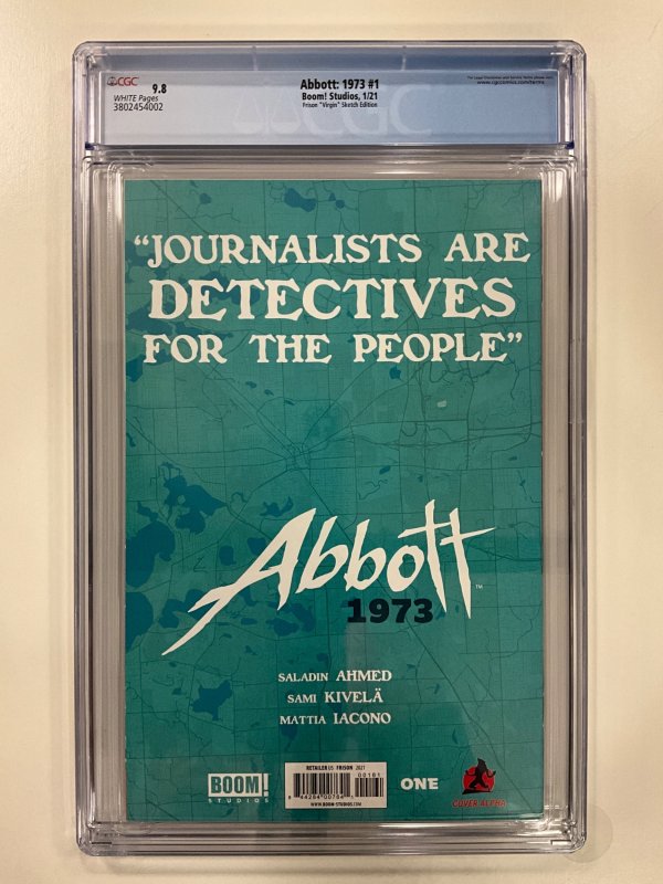 Abbott: 1973 #1 (2021) Frison Virgin Sketch CGC 9.8