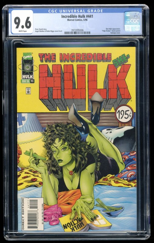 Incredible Hulk #441 CGC NM+ 9.6 White Pages Pulp Fiction Movie Poster Homage!