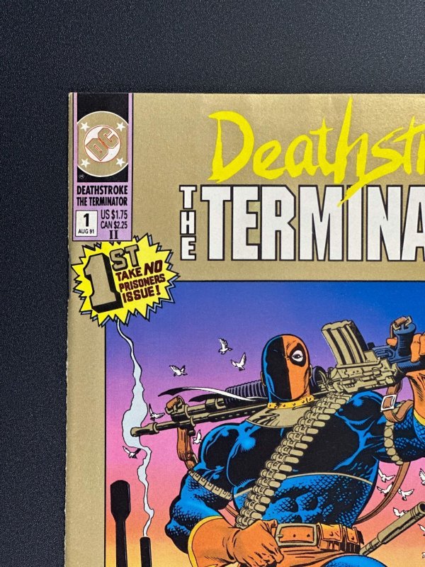 Deathstroke the Terminator #1 Second Print Gold Cover (1991- Rare) NM-/NM+