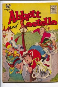Abbott and Costello #34 1955-St John-Eric Peters bicycle GGA cover-Lily Renee...
