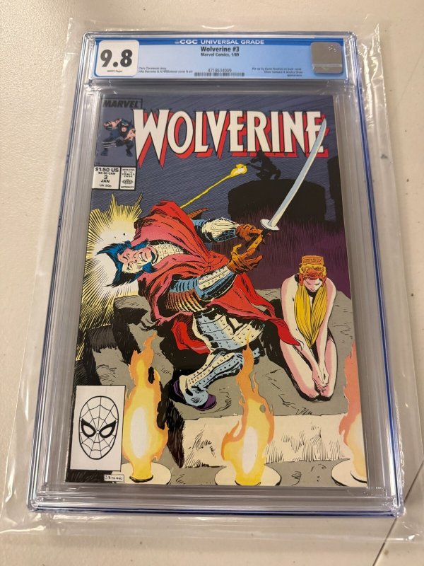 Wolverine # 3 CGC Graded 9.8 Marvel Comic Book 1989 X-Men Jessica Drew JH34