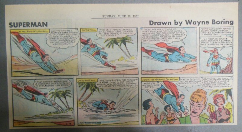 Superman Sunday Page #1131 by Wayne Boring from 6/18/1961 Size ~7.5 x 15 inches