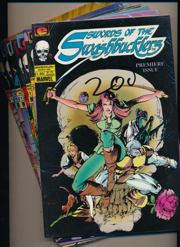 Epic Comics Lot of 8  WORDS OF THE SWASHBUCKLERS #1-3, #8-12 VF/NM (PF60) 