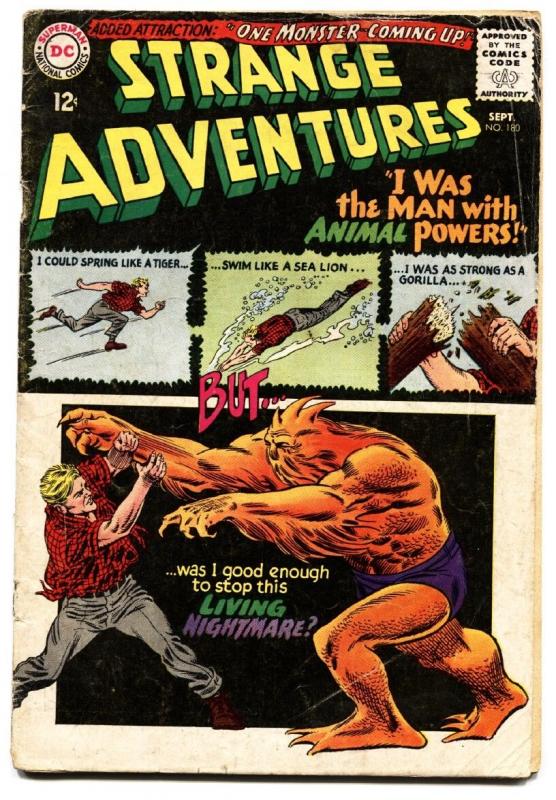 STRANGE ADVENTURES #180-1966-Origin and first appearance of ANIMAL MAN DC