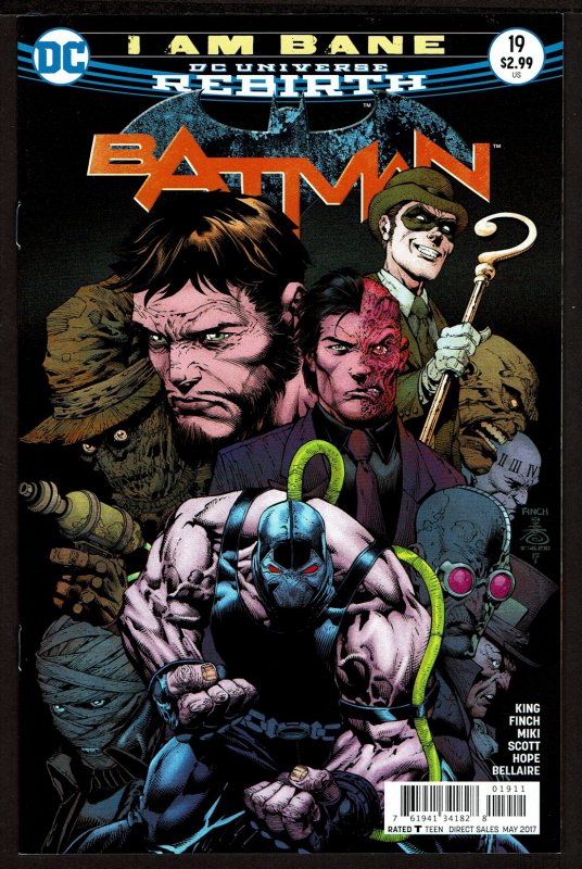 Batman #19 Rebirth (May 2017, DC) 0 9.2 NM-