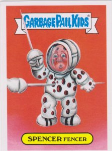 2016 Garbage Pail Kids US Summer Olym-picks Sticker #7b Spencer Fencer