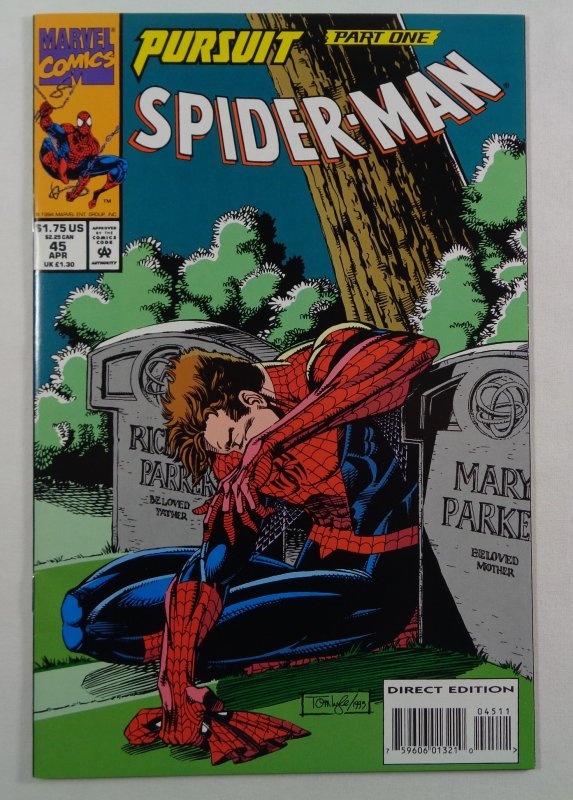 Spider-Man #45 NM- Front/Back Cover Photos Marvel 1994