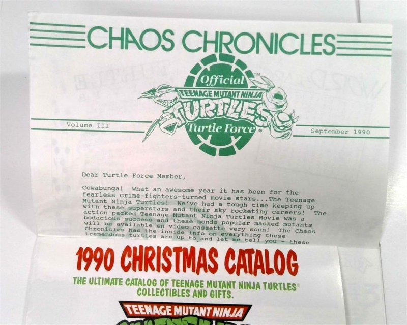 Teenage Mutant Ninja Turtles Turtle Force CHAOS CHRONICLES 3 1990 X-mas Catalog