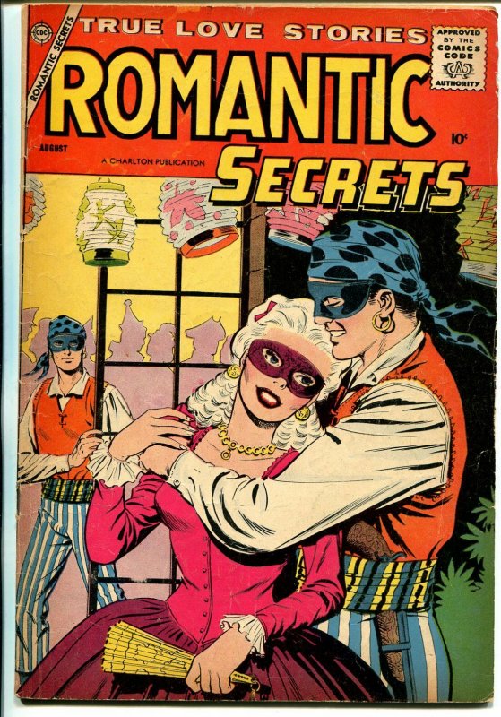 Romantic Secrets #17-1958-Charlton-mask cover-classic issue-VG+