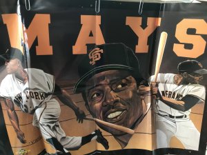 WILLIE MAYS Upper Deck BASEBALL MLB Promo Poster; 1992 22 x 34; NM, V. Wells art