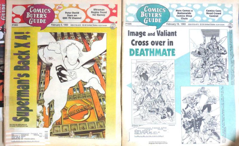 Comics Buyer's Guide #992-1016, 14 diff (1992-1993) headlines DC Marvel Image