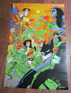 1997 JUSTICE LEAGUE JLA vs Villains 22x34 DC Comics Poster by John Delaney