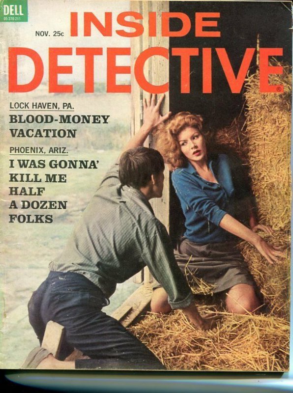 INSIDE DETECTIVE-NOV 1962-G/VG-SPICY-MURDER-KIDNAP-RAPE-COVER BY SCOTT G/VG