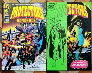 PROTECTORS #1 & PLAYBOOK #1 (Malibu 1992) HIGH-GRADE Set of 2 with Pinup Poster