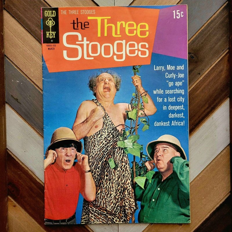 THE THREE STOOGES #50 VG (Gold Key 1971) Photo 15-cent Cover STOOGES GO APE