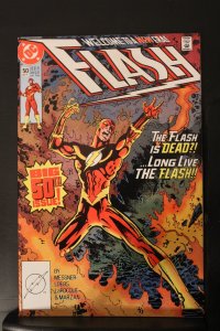 The Flash #50 (1991) Super-High-Grade NM! The Flash Is Dead! Wow1