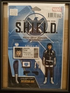 QUAKE SHIELD 50TH ANNIVERSARY 1 NM ACTION FIGURE VARIANT MARVEL COMICS 2015 Nw64