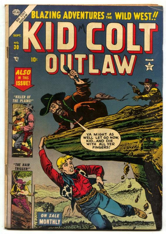 Kid Colt Outlaw #30 1953-Atlas Western- Hanging Splash panel FN