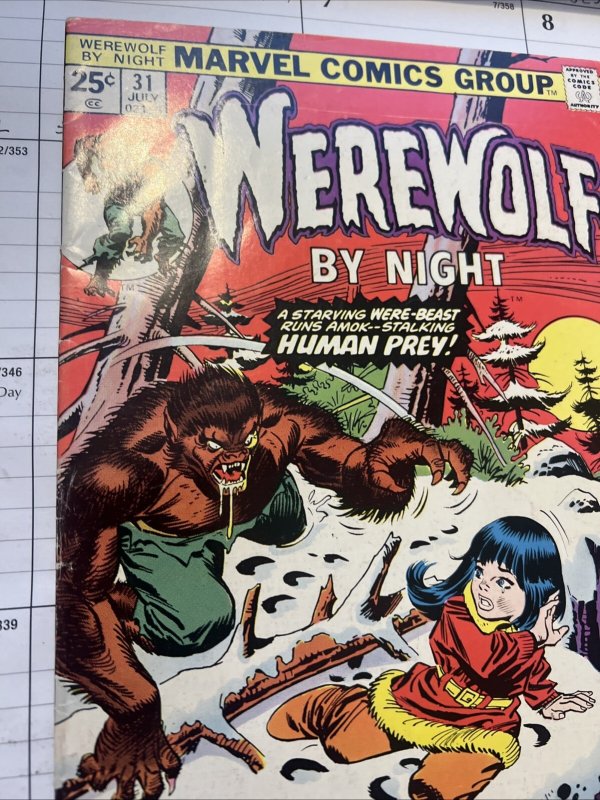 Werewolf By Night #31 Key Issue First 1st Mention Moon Knight 1975