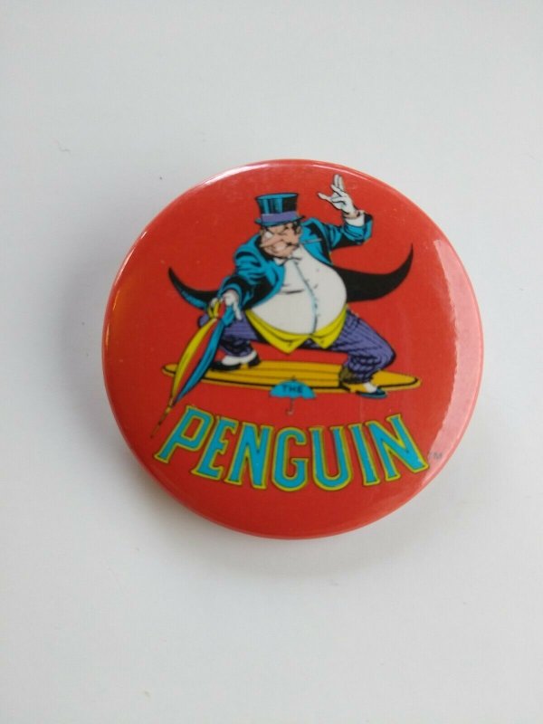 Penguin Batman Pinback Button Badge 1982 Original Licensed Official DC Comics 