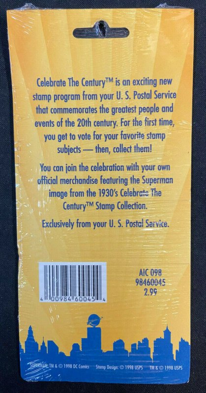 SUPERMAN MAGNETIC GREETING CARD STAMP COLLECTIBLES UNOPENED 1998