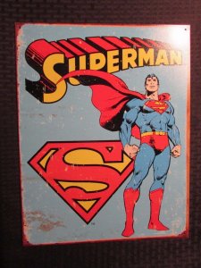 SUPERMAN Retro Tin Metal Sign VF/NM 9.0 12.5x13