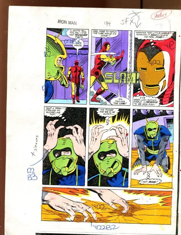 Iron Man #189 p.13 Color Guide Art - 1984 Art by Bob Sharen