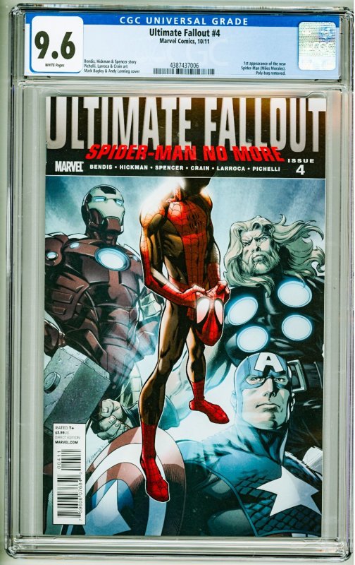 Ultimate Comics Fallout #4 (2011) CGC 9.6! 1st Appearance of Miles Morales!